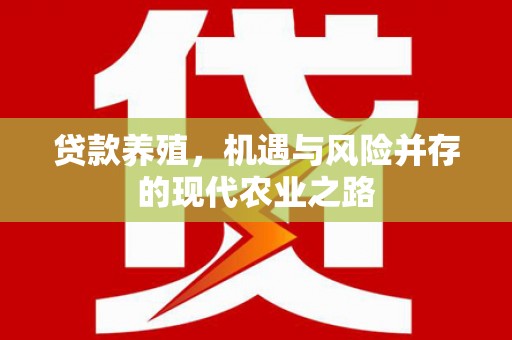 开平贷款养殖，机遇与风险并存的现代农业之路