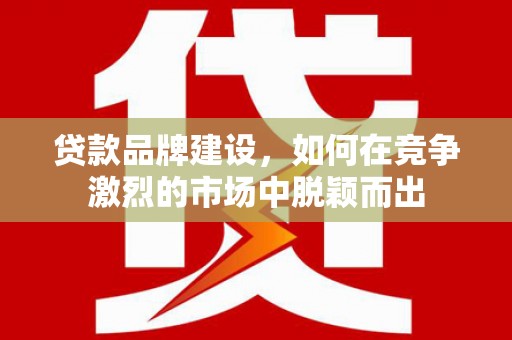 天桥贷款品牌建设，如何在竞争激烈的市场中脱颖而出