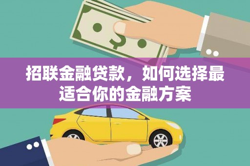 金湾招联金融贷款，如何选择最适合你的金融方案