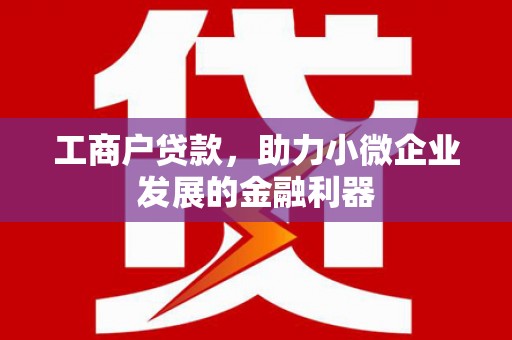 三湾工商户贷款，助力小微企业发展的金融利器
