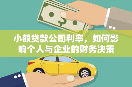 苍南小额贷款公司利率，如何影响个人与企业的财务决策